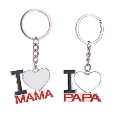 China Father's Day Gift Father's Day Gift Metal Key Chain Me LOVE DADDY Sublimation Custom Metal Key Chain For Father's Day Gift for sale