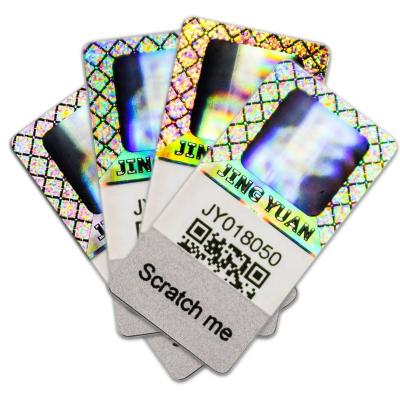 China Custom Use Custom Stickers Random Scratch Off 3D QR Code Barcode Hologram Security Seal Sticker Changeable Adhesive Label With Brand Logo for sale