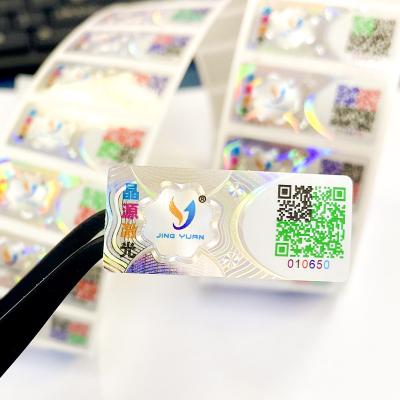 China Waterproof QR Code Color Changing Series Number Hologram Label for sale