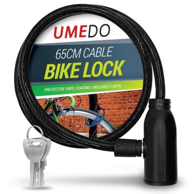 China UMEDO 650mm Bicycle Security Bike Steel Cable Lock Heavy Duty Strong Strong Steel Chain Lock With Keys for sale