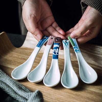 China Household factory direct viable white rice yogurt spoon ceramic ceramic soup spoon for sale