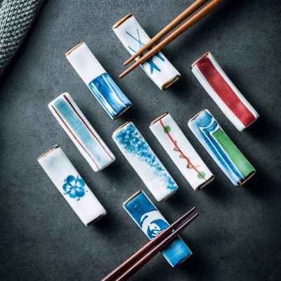 China Wholesale Modern Japanese Restaurant Chopsticks Holder Stocked Ceramic Chopstick Rest Holder for sale