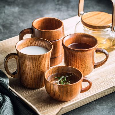 China New Design Natural Eco Goods Gifts Wooden Coffee Tea Cup Unique Reusable Wooden Cups Stored for sale