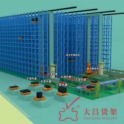 China Heavy Storage Shelves Storage Retrieval System Warehouse Automation Shuttle Racking System Automated Logistic Warehouse For Small Supermarkets for sale