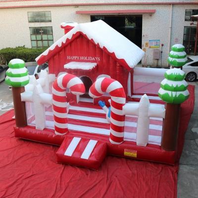 China Christmas Decoration PVC Inflatable Castle Christmas Inflatable Bouncer Bounce House Commercial for sale