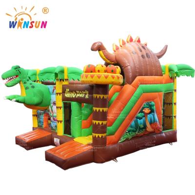 China PVC 16x16ft Dino Park Inflatable Bouncy Castle Combo Inflatable Bouncer With Slide Jumping Castle for sale