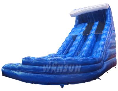 China Larger Wave PVC Ocean Slide Summer Blue Inflatable Commercial Party Use Inflatable Water Slide for sale