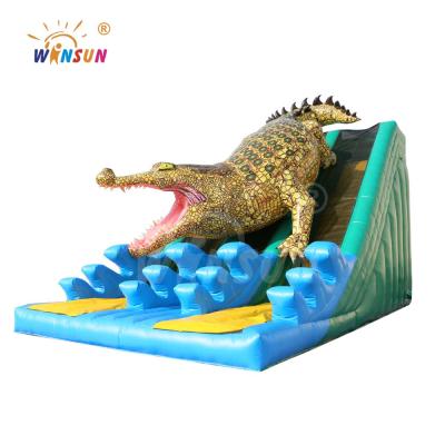 China Crocodile Inflatable Dry Slide Vinyl Crocodile Mouth Slide Inflatable Dry Slide for sale