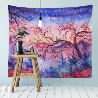 China 100% Home Simple Hot Selling Living Room Tapestry Polyester Peach Skin Wall Hanging Impressionism Print Decor Abstract for sale