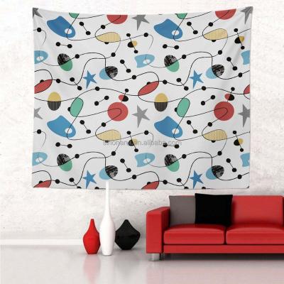 China Wholesale 100% New Design Print Impressionism Abstract Decor Polyester Tapestry Simple Home Wall Hanging Living Room for sale