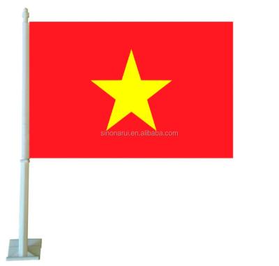 China 30x45 cm STEERING WHEEL Sinonarui Made TRADEMARK OEM Polyester Vietnam Car Flag for sale