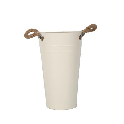 China New Modern Fashion Galvanize Iron Bucket Balcony Garden Pots Flower Pot Planters Garden Decoration Metal Bucket Large for sale