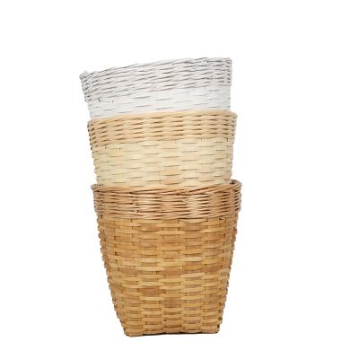 China Handmade Cheap Bamboo Basket Storage Wicker Baskets Viable Natural Planter Full Storage Wicker Basket for sale