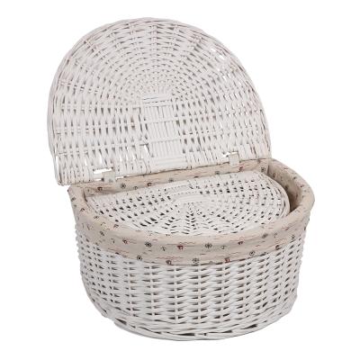 China New designer sustainable multifunctional semicircle busket wicker storage baskets with lids wicker basket storage house with polyester coating for sale