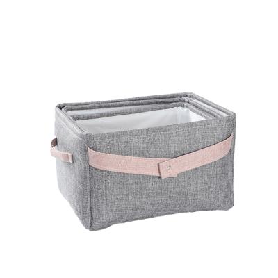 China Modern Viable Storage Foldable Cloth Cube Canvas Household Basket Baby Toys Storage Toys Folding Cloth Basket With Handle for sale