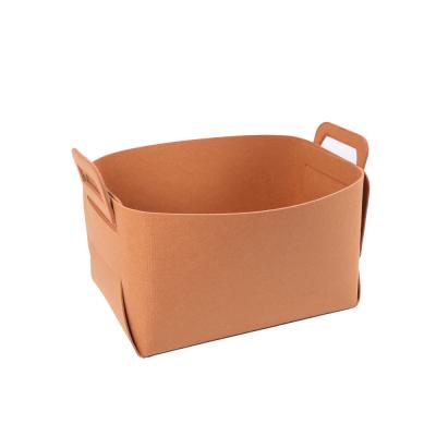 China New High Quality Fashion Home Foldable Storage Basket Home Clothes and Sundries Dirty Laundry Basket Felt Storage Basket With Handle for sale