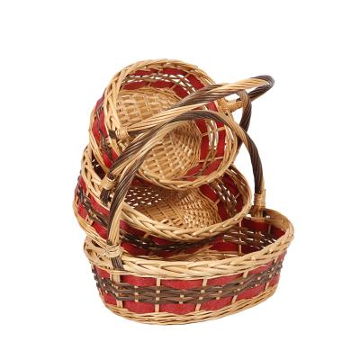 China New Viable Handmade Designer Fancy Baby Basket Gift Cardboard and Wicker Basket Gift Baskets with Cotton Rope for sale