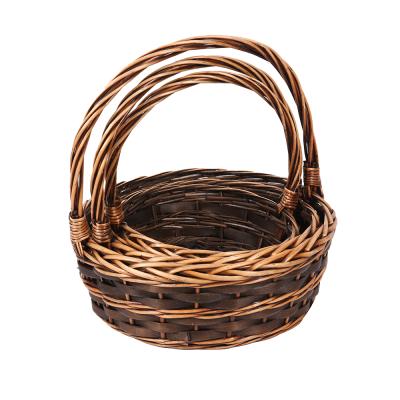 China Wholesale New Fancy Designer Willow Wooden Baskets Viable Gift Basket for Gifts Wooden and Wicker Baskets for Gifts Storage for sale