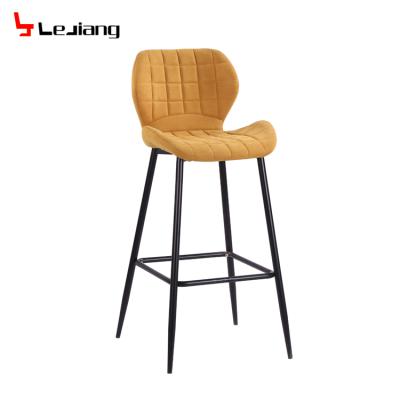 China Morden new Italian design style canvas cover white metal leg bar stool umpire chair for sale