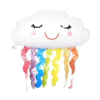 China Promotional Foil Balloon Toy 18inch Rainbow Cloud Decoration Balloon Colorful Birthday Helium Machine For Balloons for sale