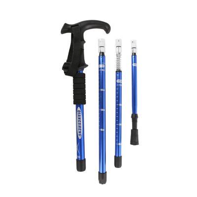 China Wholesale Multifunctional 4 Knot Hiking/Mountaineering Knots Trekking Poles For Mountaineering Aluminum Alloy Outdoor Sport Walking Stick For Hiking for sale