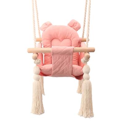 China Simple Installing Release Both Hands Taking Care Of Hanging Baby Chair With Wooden Material Indoor Or Outdoor Swing Chair Baby Home 1-4 Years for sale