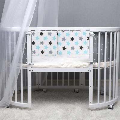 China AliGan-Baby Modern Bed Hutch Toddler Bumper Convertible Crib For Infant Protective Folding Edge Guardrail Nest Floral Print for sale