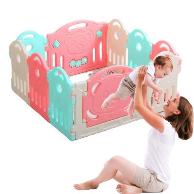 China Easy Assemble AliGan Play Pen Baby Safety Slide Folding Playpens Play Yard For Child Door Plastic Crib With Portable Toddler Indoor Protector for sale