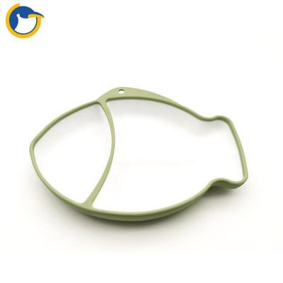 China AliGan-Baby BPA Free Eco-Friendly Tableware Food Feeding Divided Dish Design Fish Baby Silicone Suction Bowl for sale