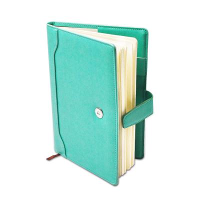 China Magnetic Green Chips and Cool Leather Journal Book for Travel or Keeping Diary Journal Sticker Planner Notebook for sale