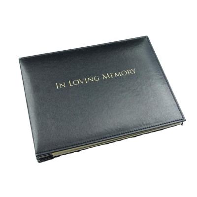 China Memorial Guest Book Leather Hardcover Book Funeral Mermorial Book for sale