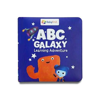 China Kids Education Printing Service ABC Word Learning Adventure Language Cardboard Books Printing For Baby Book for sale