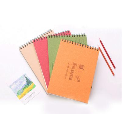 China Spiral Notebook Paper Student PU Gouache Painting Notebook Journal Leather Sketchbook Drawing Book for sale