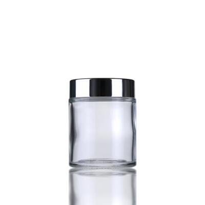 China Custom Paint Matte Clear Ceramic Glass Jar 15ml 20ml 30ml 50ml 100ml Cosmetic Cream Jar With Gold Lid for sale