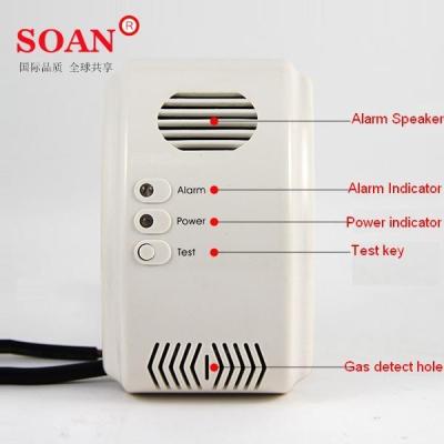 China High Sensitivity Standalone Gas Leakage Alarm / gas detector / LPG detector with Solenoid Valve Te koop