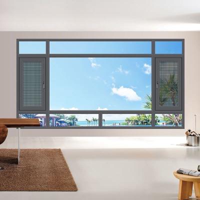 China 14 Sealing Layers Welded Broken Bridge Aluminum Casement Glass Windows Seamless Design for sale