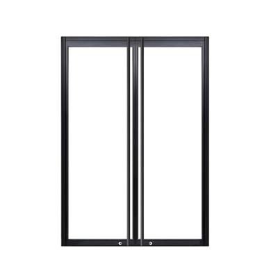 China Modern Design Finished Thermal Break Aluminium Alloy Black Spring Door for sale