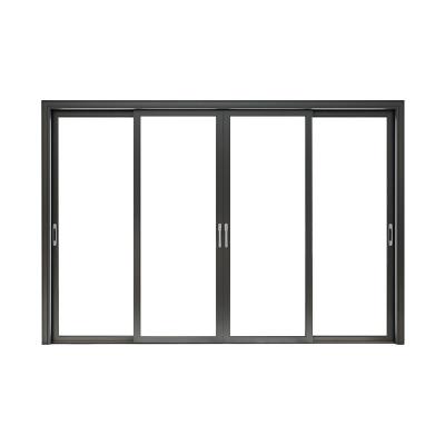 China Customizable Soundproof Aluminum Sliding Double Glass Doors With 10 Sealing Layers for sale