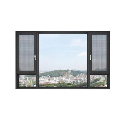 China Horizontal Opening Pattern Modern Style Waterproof Aluminum Frame Glass Casement Windows for sale