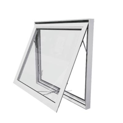 China Aluminum Alloy SKATE End White Double Glazed Residential Commercial Awning Windows for sale