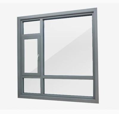 China 80mm Seamless Welded Thermal Break Aluminum Casement Glass Windows For Folding Screen for sale