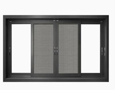 China 80mm Width Horizontal Opening Aluminum Casement Glass Windows For Commercial Buildings for sale