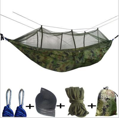 China Durable Portable Indoor Outdoor Backpacking Survival And Travel Double And Single Hammock With Tree Strap for sale