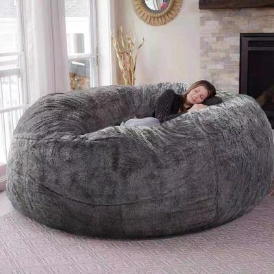 China Spinning Furniture Bean Bag - Big Sofa Fur Blanket Bean Bag Chair Dropshipping Giant 7FT Soft Cover Only for sale