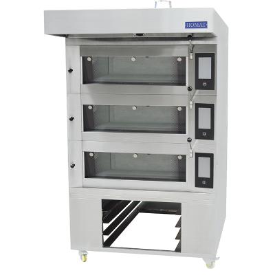 China Vegetable Processing Plant Bakery Oven 3 Electric 9 Tray Bakery Deck Oven Sale for sale