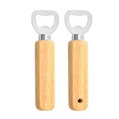 China Custom Viable Wooden Hand Held Soda Beer Wine Opener Bartender Bottle Opener Rubber Wine Cap Glass Bottle Opener For Kitchen Home Bar for sale