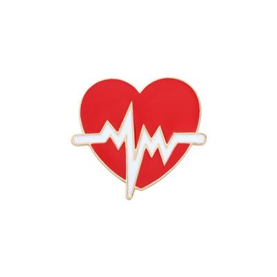 China Europe & Custom Cutout North America Heart Reverse Enamel Badges Art Doctor Nurse Jewelry Gift Gothic Pin Health Awareness Medical Organ Anatomy Brooches for sale