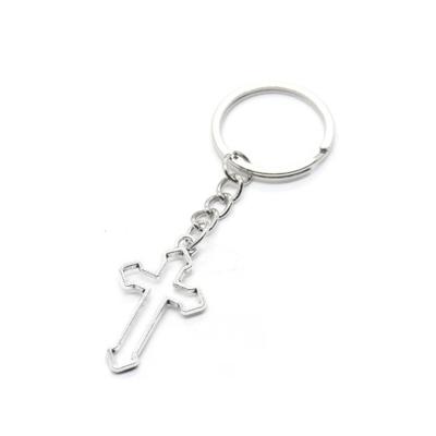 China Custom Natural 3D Guardian Angel Christ Jesus Crucifix Cross Car Key Key Chain Ring Chains Ornament Religious Church Gift for sale