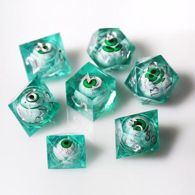 China Disturb free game dice Hot Mini  New Design Dragon's Eyes Resin Dice Set Dragon and Dungeon Dice For RPG Board Game Polyhedron Handmade Dice Set D&D for sale