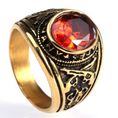 China Fashion Wholesale Cheap Price Custom Gold Plated Stainless Steel Crystal Ring For Men for sale